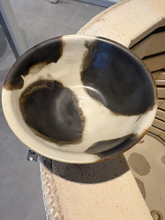 Brun plettet skål 13 cm